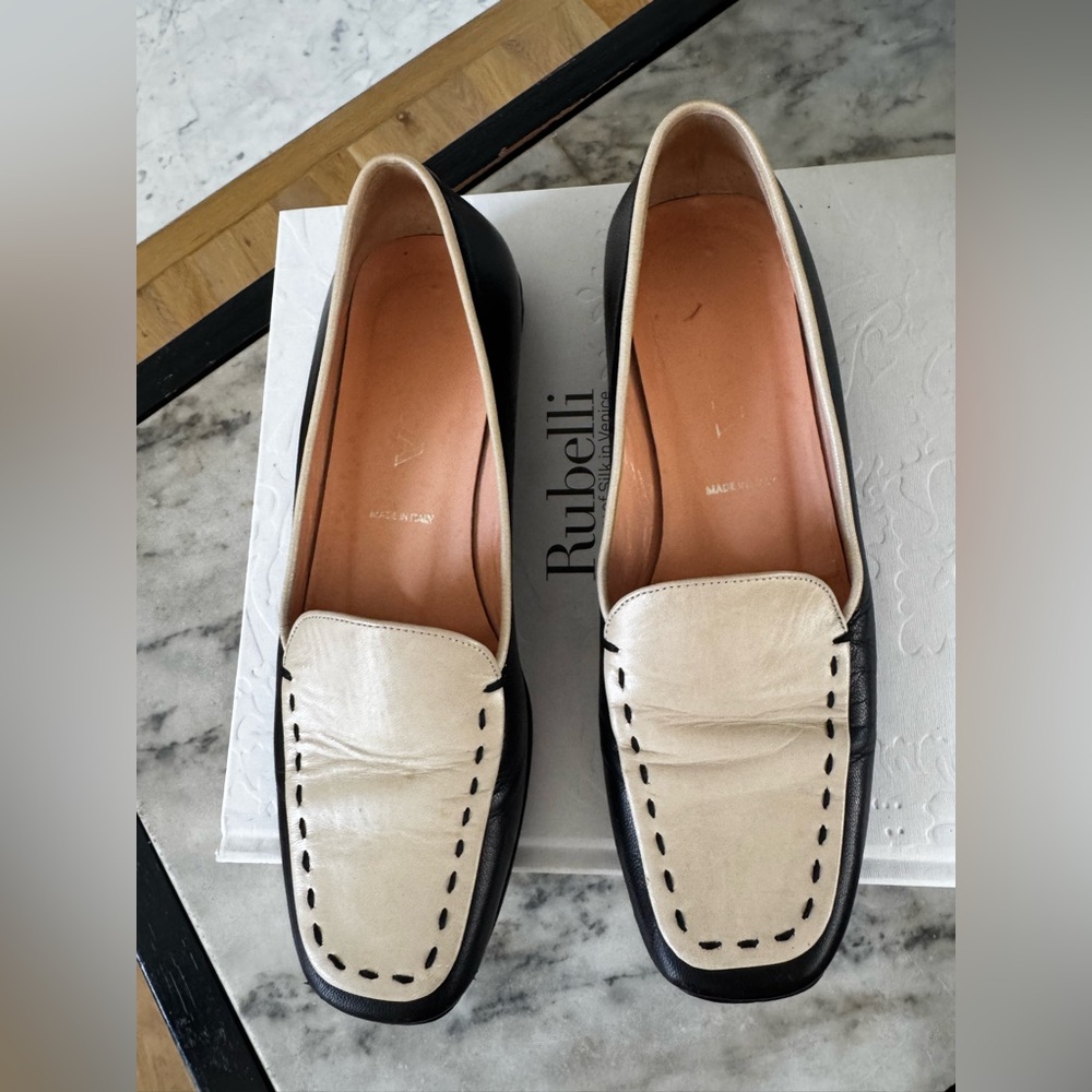 Prada two tone box toe leather loafers. Size 36 - Picture 2 of 11